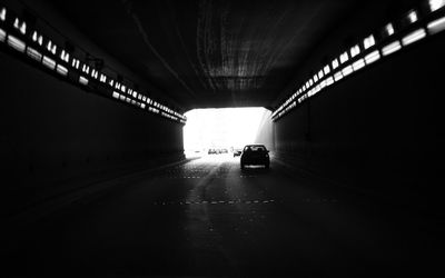 Road passing through tunnel