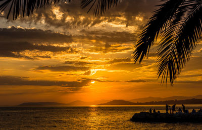 Scenic view of sea during sunset