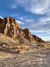 Rock formations on land against sky. cathedral gorge state park, nevada