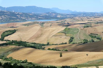 High angle view of landscape against sky