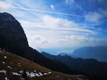 Scenic view of mountains against sky