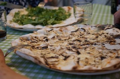 Pizza with mushrooms