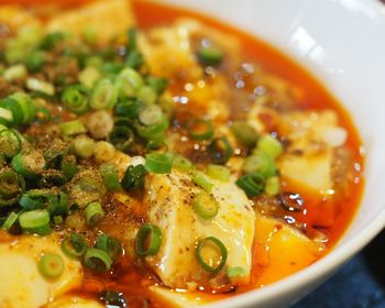 Close-up of soup in bowl