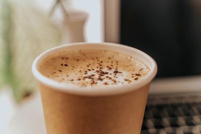 Close-up of coffee on table