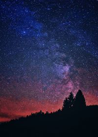 Low angle view of star field against star field