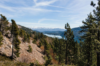 Scenic view of mountains against cloudy sky