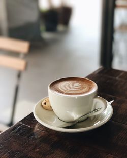 Close-up of coffee on table