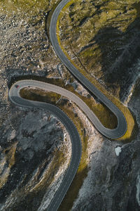 High angle view of vehicles on road