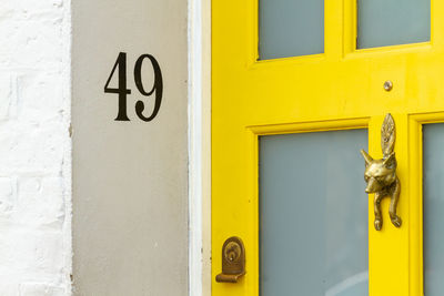 Close-up of text on wall