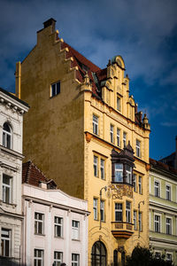 Low angle view of residential buildings against sky