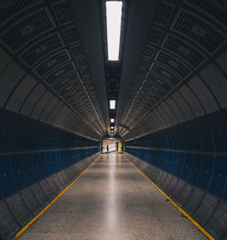 View of illuminated subway tunnel