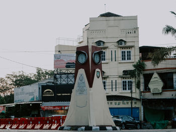 View of buildings against clear sky