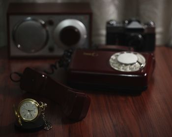 Close-up of vintage camera