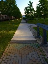 Empty footpath in park