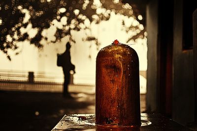 Close-up of shivling at temple