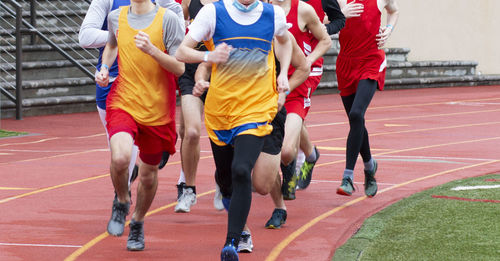 Low section of people running