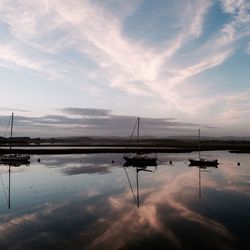 Reflection of clouds in sea