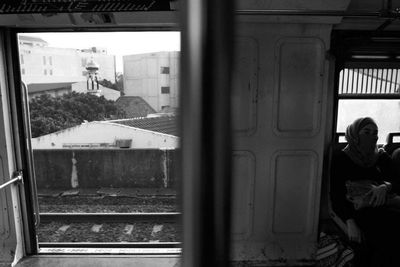 Man sitting in train