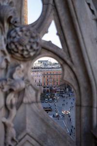 Low angle view of metallic gate