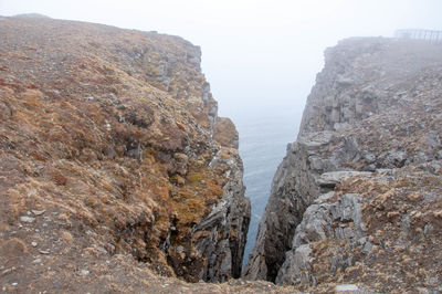 Scenic view of rock formations against sky