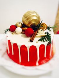 Close-up of cake on table