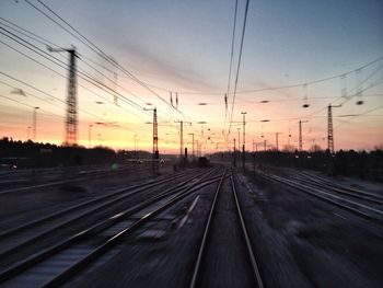 Railroad track at sunset