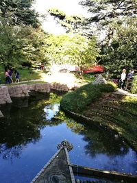 View of canal in park