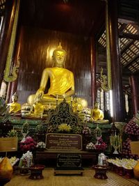 Low angle view of buddha statue