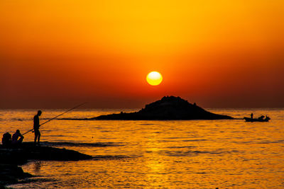 Sunset at in mediterranean sea