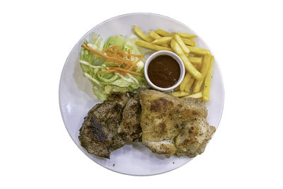 High angle view of ice cream in bowl