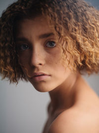 Close-up portrait of a young woman