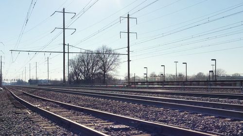 Railroad tracks against sky