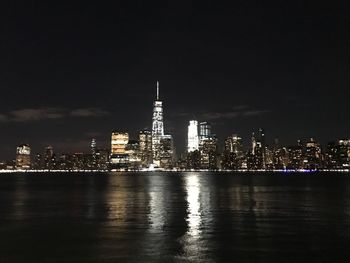 Illuminated city at night