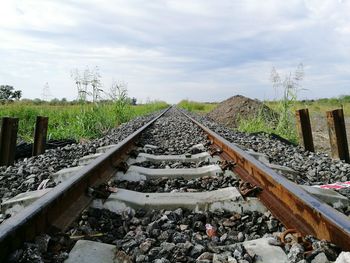 View of railroad tracks against sky