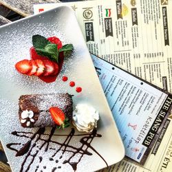 Close-up of dessert on table