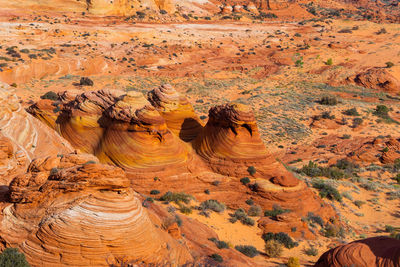 Aerial view of rock formations