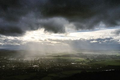 Scenic view of landscape against cloudy sky