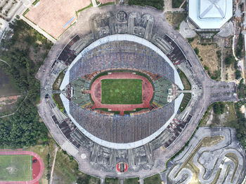 Drone centre shot of shah alam stadium malaysia