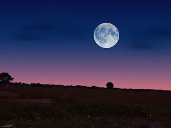 Scenic view of full moon against sky