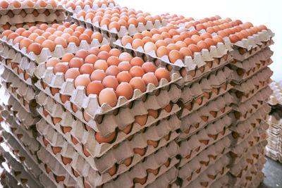 High angle view of bread for sale at market stall