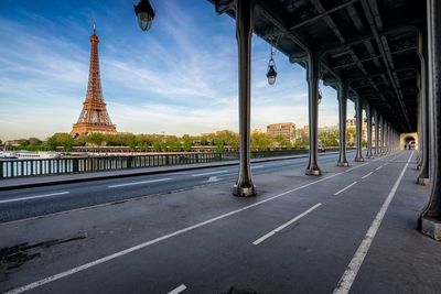 View of bridge against cloudy sky