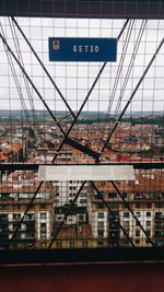 View of building through window