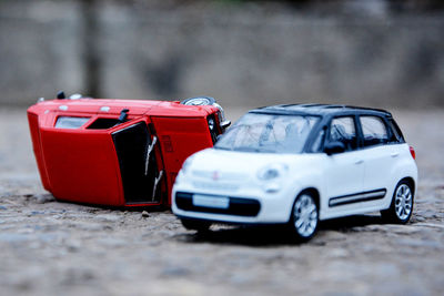 Close-up of toy car