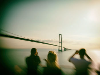 Suspension bridge against sky