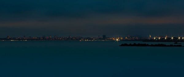 Illuminated city at night