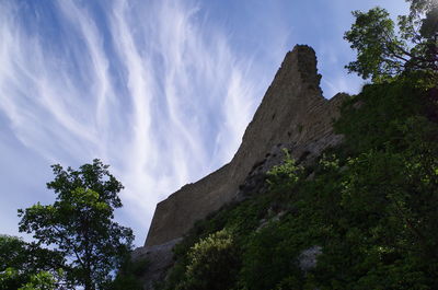 Low angle view of mountain against sky