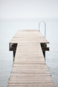 Surface level of wooden jetty on pier