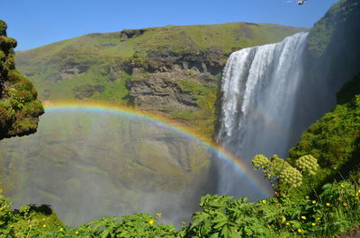 Scenic view of waterfall