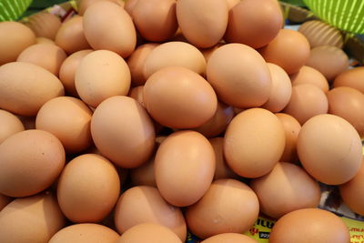 Full frame shot of eggs in market