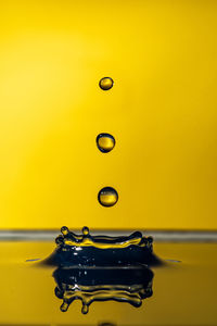 Close-up of yellow water surface